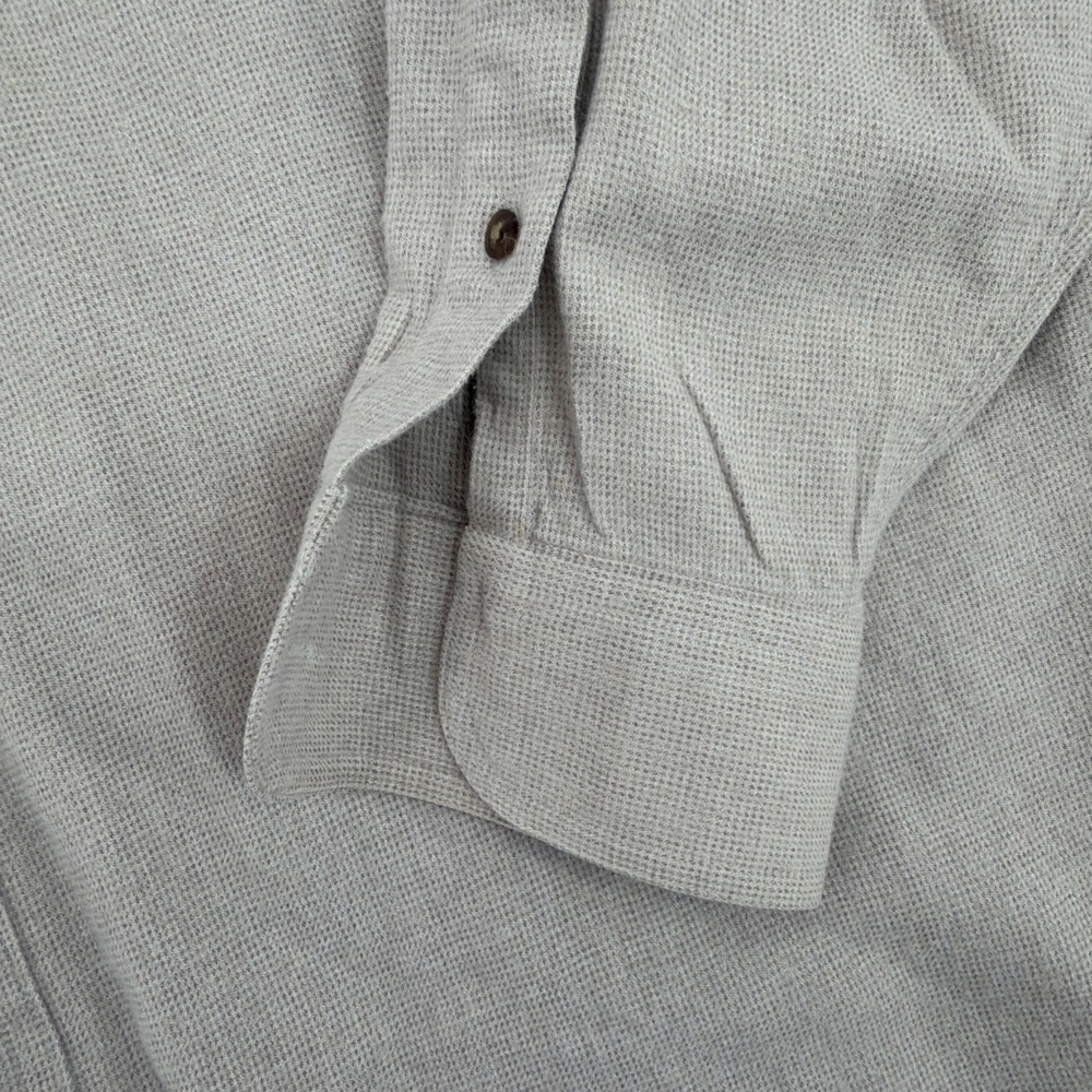 Vintage 90s Eddie Bauer Denim Shirt Mens M 100 Cotton Beige Button Down Workwear - Picture 10 of 15